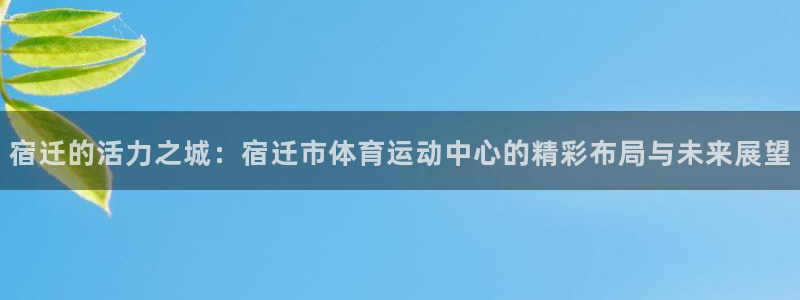 77体育app下载官网：宿迁的活力之城：宿迁市体育运动中心的精彩布局与未来展望